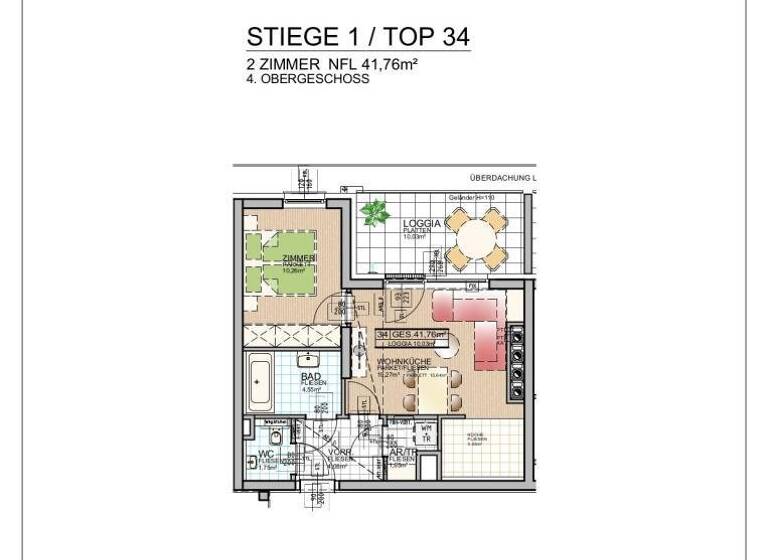 Wohnung zur Miete 668 € 2 Zimmer 41,8 m² 4. Geschoss Schwechat 2320