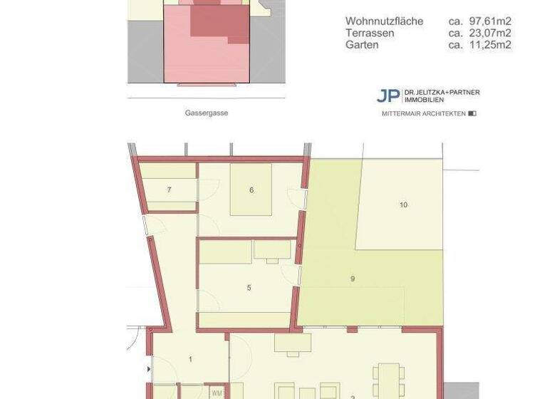 Wohnung zur Miete 1.659 € 3 Zimmer 97,6 m² EG Gassergasse 32 Wien 1050
