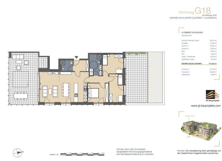 Wohnung zum Kauf - Erstbezug 4 Zimmer 115,4 m² Klosterstraße Lauterach 6923