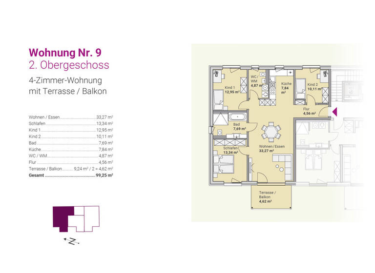 Wohnung zum Kauf - Neubau 428.900 € 4 Zimmer 99,3 m² 2. Geschoss Kümmersbruck 92245
