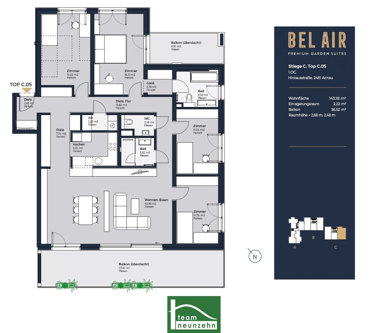 Wohnung zum Kauf 900.009 € 5 Zimmer 143,4 m²<br/>Wohnfläche 1.<br/>Geschoss Hintausstraße Achau 2481