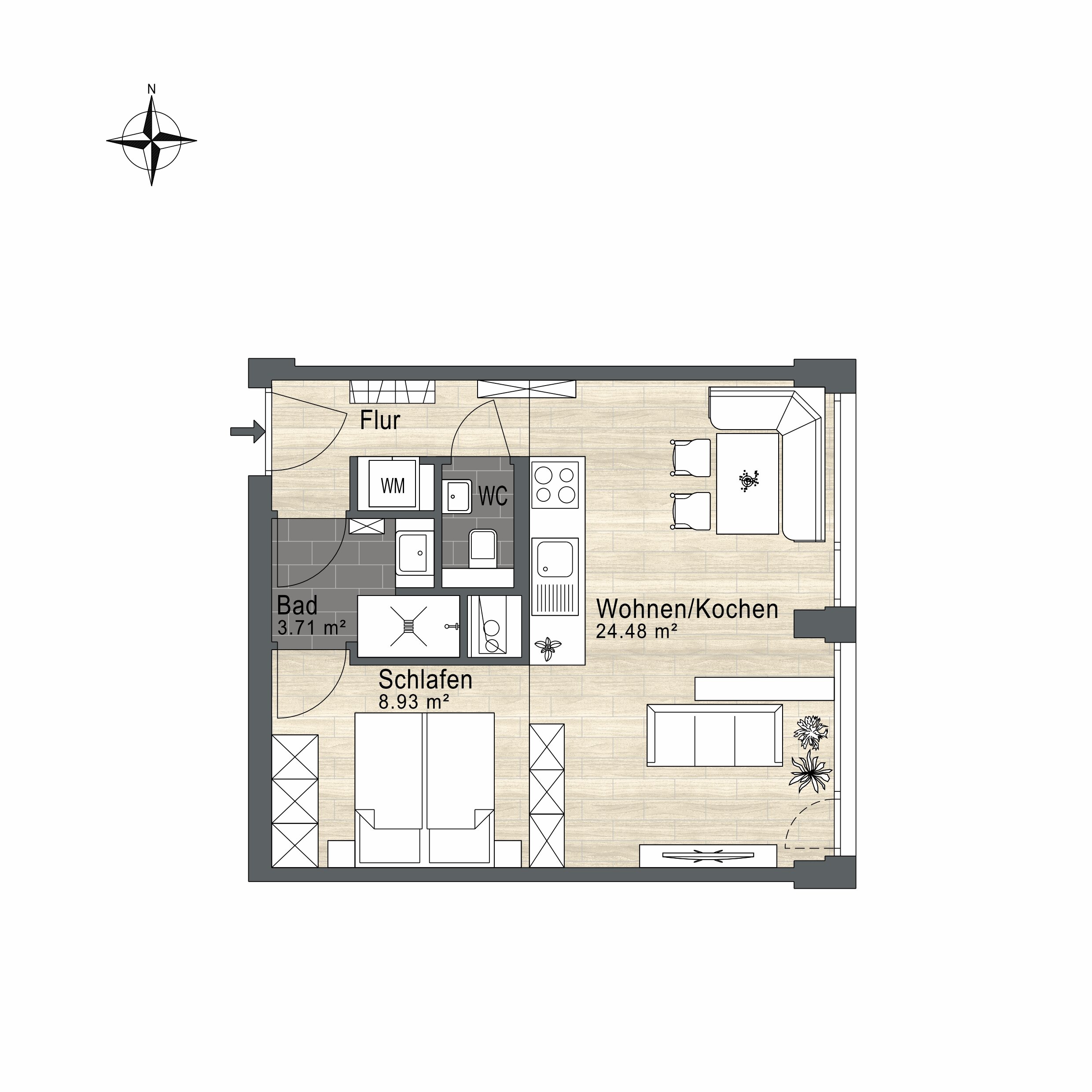 Studio zum Kauf 528.000 € 1,5 Zimmer 44 m²<br/>Wohnfläche 2.<br/>Geschoss Nymphenburg München 80639