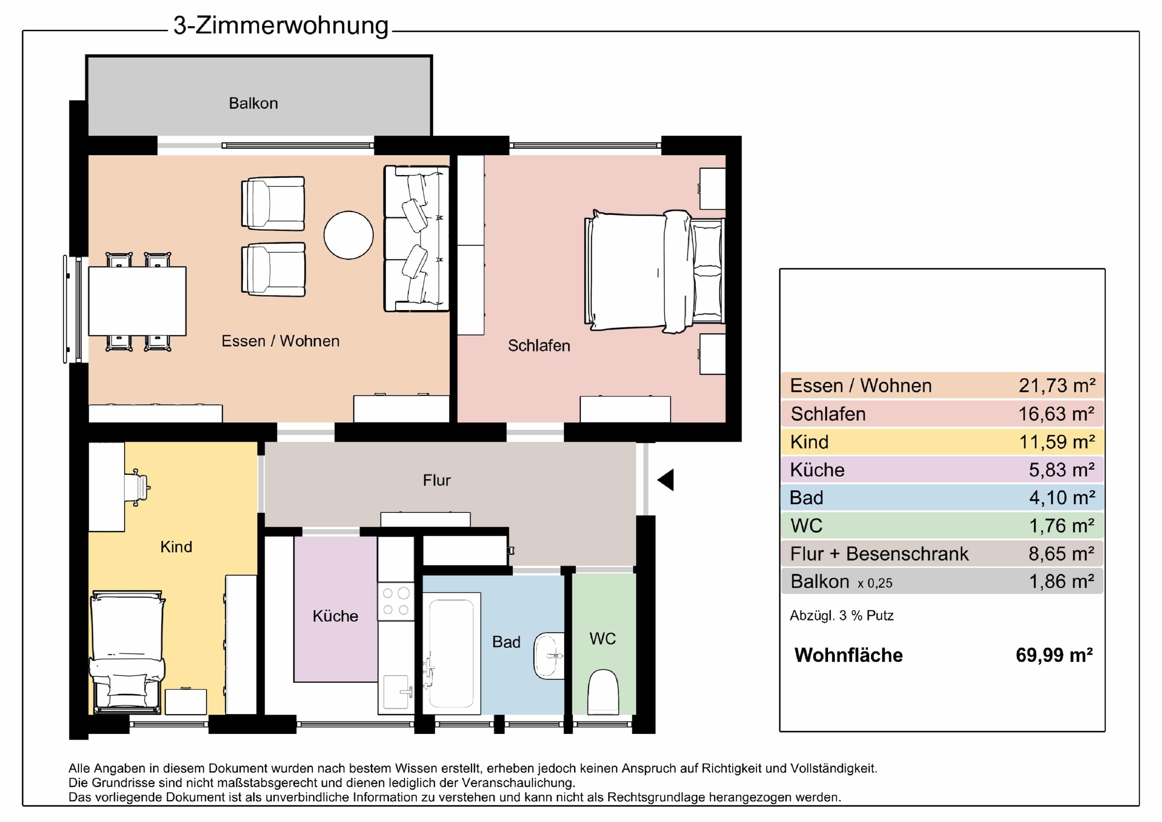 Wohnung zum Kauf 205.000 € 3 Zimmer 70 m²<br/>Wohnfläche Leutkirch Leutkirch 88299