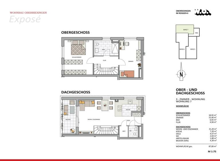 Wohnung zum Kauf - Erstbezug provisionsfrei 517.600 € 3 Zimmer 87 m² 2. Geschoss Im Roggen 6 Oberriexingen 71739
