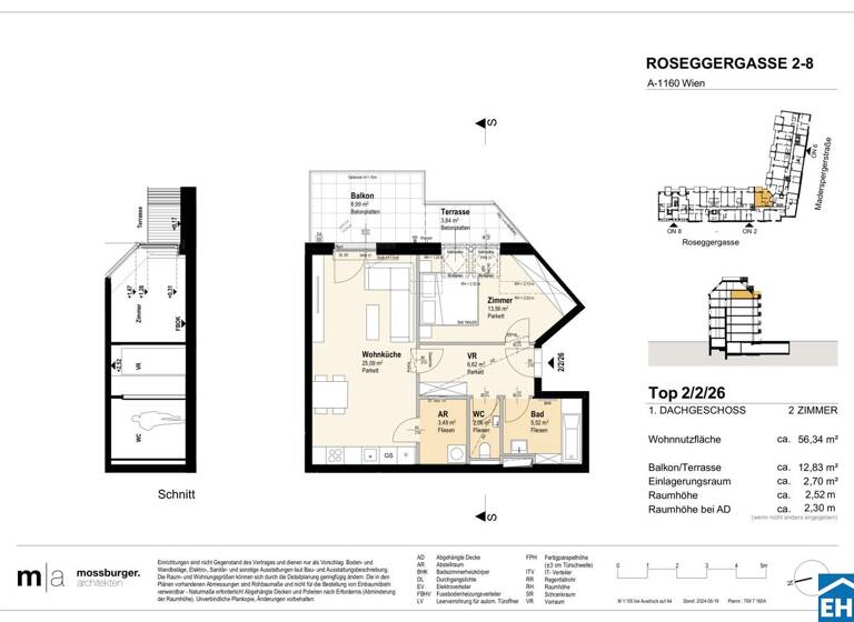 Wohnung zum Kauf - Erstbezug 437.400 € 2 Zimmer 56,3 m² Roseggergasse Wien 1160