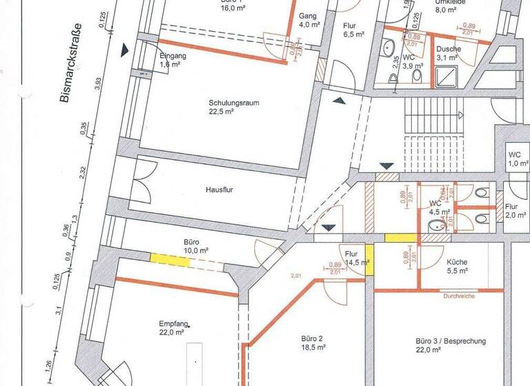 Bürofläche zur Miete 1.100 € 187 m² Bürofläche Bismarckstr. 32 Innenstadt Görlitz 02826