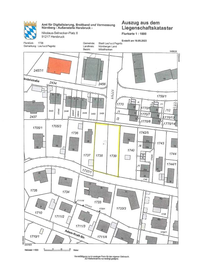 Grundstück zum Kauf 1.185.000 € 1.672 m²<br/>Grundstück Erbsenbodenstraße Lauf rechts Lauf 91207