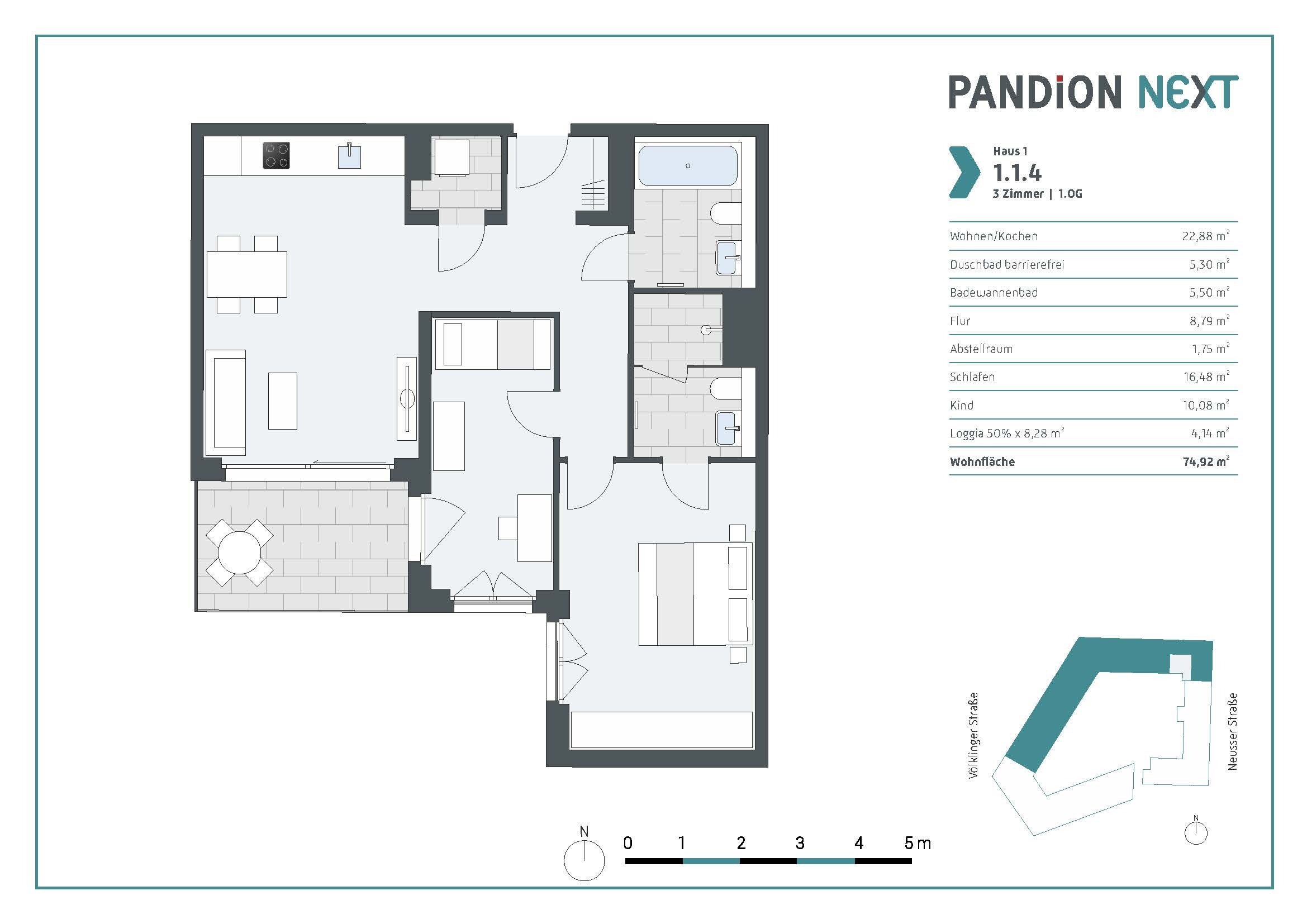 Wohnung zum Kauf provisionsfrei 719.900 € 3 Zimmer 74,9 m²<br/>Wohnfläche 1.<br/>Geschoss 01.02.2025<br/>Verfügbarkeit Neusser Straße 85 Unterbilk Düsseldorf 40219