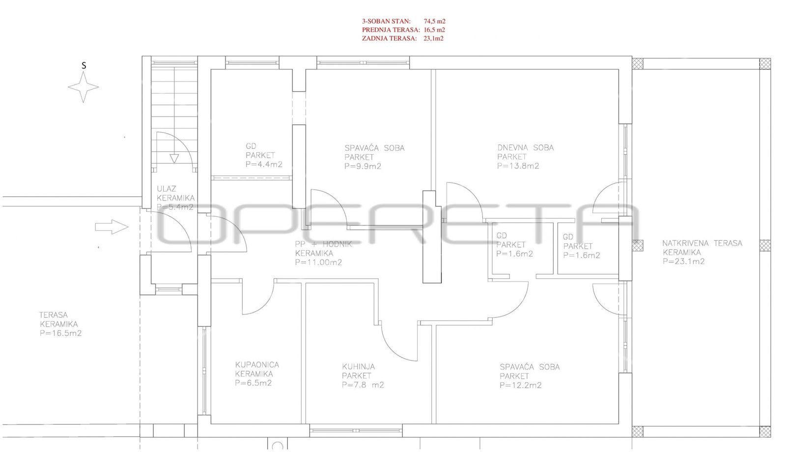 Wohnung zur Miete 1.000 € 2 Zimmer 74 m²<br/>Wohnfläche 1.<br/>Geschoss Durmitorska Medvescak