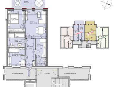 Wohnung zur Miete 1.190 € 3 Zimmer 78,1 m² Dachgeschoss, 3. Geschoss Behnsrade 14 Lohbrügge Hamburg 21031