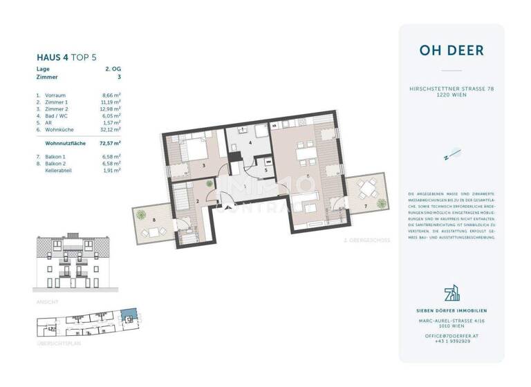 Wohnung zum Kauf - Erstbezug provisionsfrei 372.181 € 3 Zimmer 72,6 m² Wien 1220