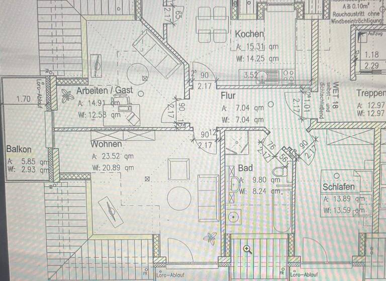 Wohnung zur Miete 1.000 € 3 Zimmer 89 m² Geschoss 3/3 frei ab sofort Stadtkern Barth 18356