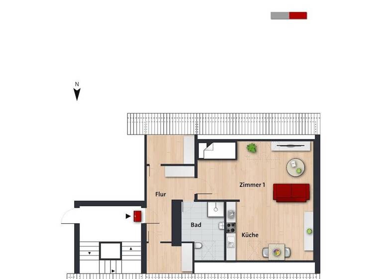 Studio zur Miete 392 € 1 Zimmer 49,8 m² frei ab 16.04.2026 Bebelstr. 1 Schillerteich Wolfsburg 38440