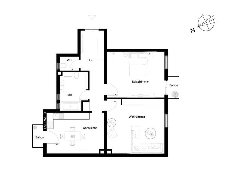 Wohnung zum Kauf 320.000 € 2 Zimmer 90 m² 3. Geschoss Oststadt Mannheim 68165