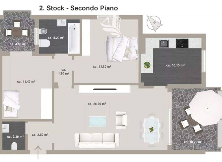 Studio zum Kauf 369.000 € 3 Zimmer 98 m² 2. Geschoss Meran 39012