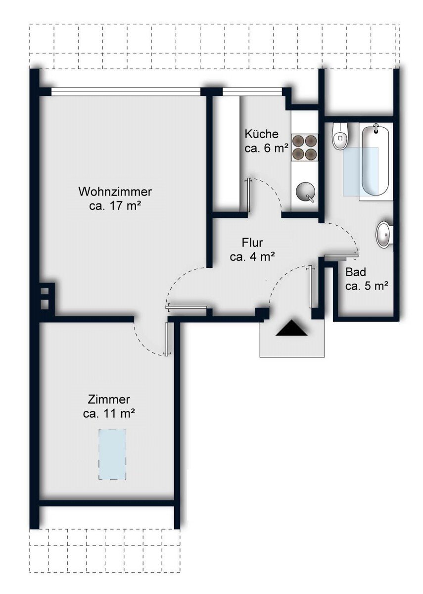 Wohnung zum Kauf 179.000 € 2 Zimmer 43 m²<br/>Wohnfläche Eilbek Hamburg / Eilbek 22089