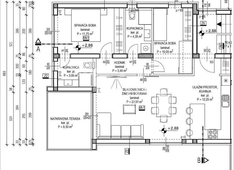 Wohnung zum Kauf 360.000 € 3 Zimmer 73,3 m² 1. Geschoss Privlaka 23233