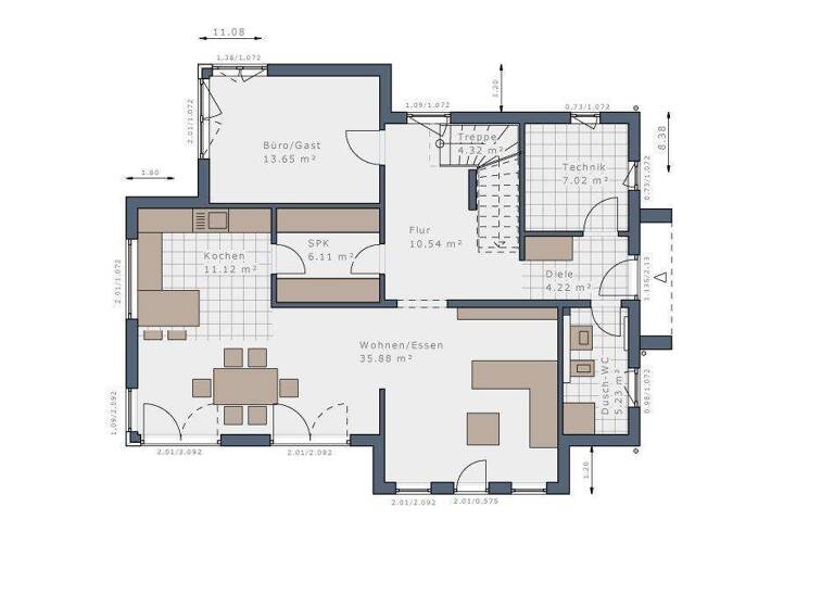 Einfamilienhaus zum Kauf provisionsfrei 598.258 € 5 Zimmer 155 m² 510 m² Grundstück Ering 94140