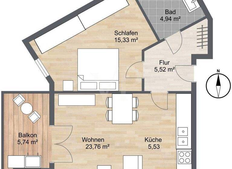 Wohnung zur Miete 1.220 € 2 Zimmer 58 m² 3. Geschoss Pasing-Obermenzing München 81245
