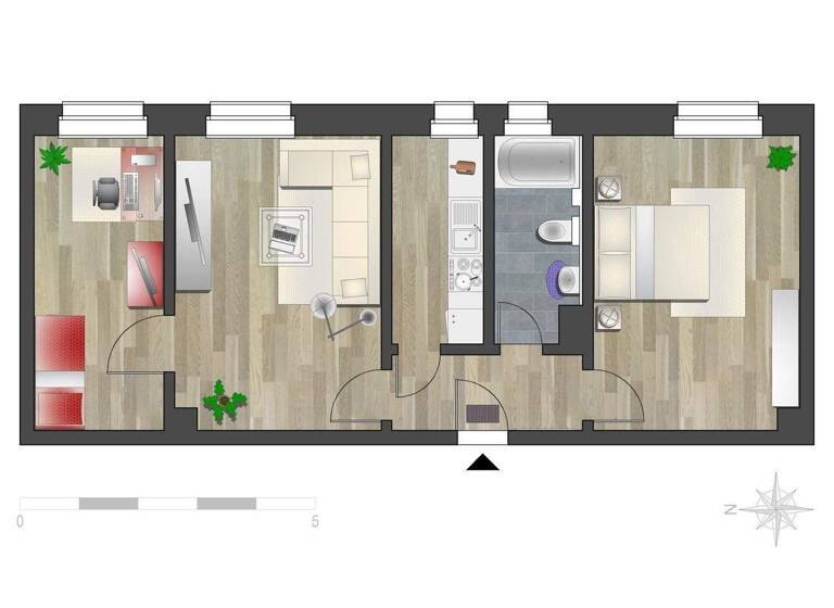 Wohnung zur Miete 300 € 3 Zimmer 47,7 m² 2. Geschoss Bahnstr. 39 Schönau Chemnitz 09116