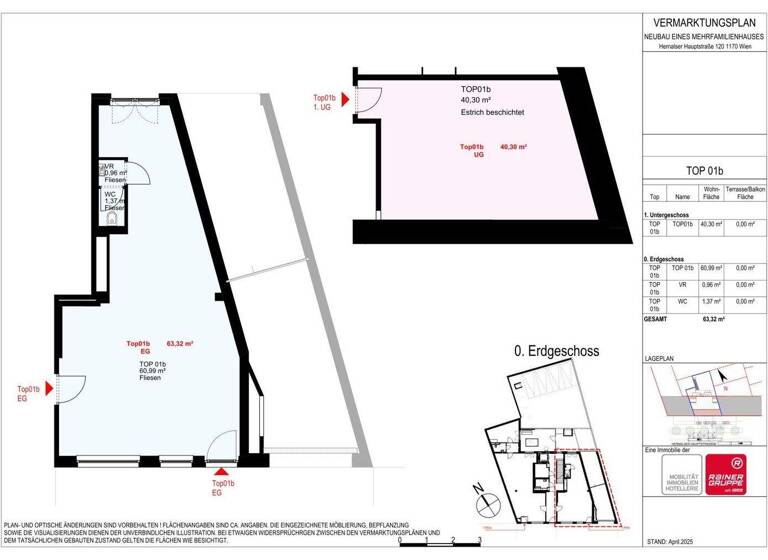 Ladenfläche zur Miete - Erstbezug 1.629 € 1 Zimmer 63,3 m² Verkaufsfläche Wien 1170