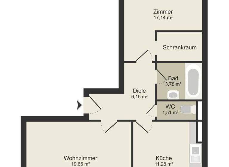 Wohnung zum Kauf 199.000 € 2 Zimmer 60 m² 3. Geschoss Wien 1100
