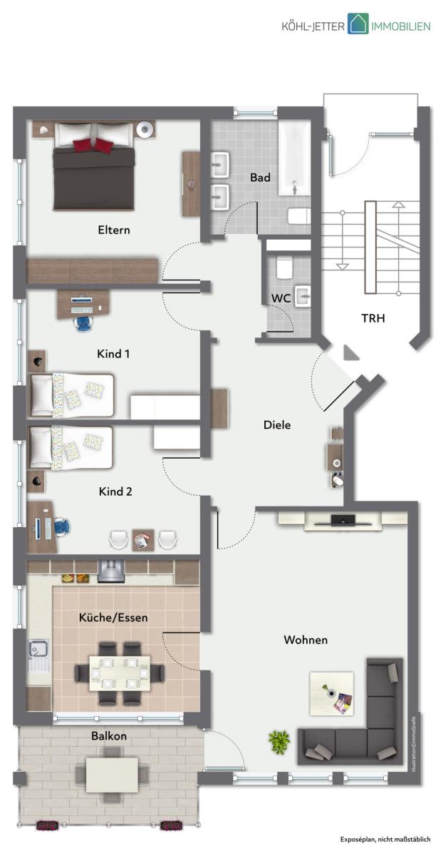 Wohnung zum Kauf 324.000 € 4 Zimmer 104 m²<br/>Wohnfläche Balingen Balingen 72336