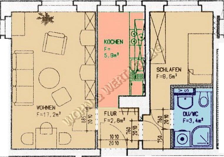 Wohnung zur Miete 317 € 2 Zimmer 39,4 m²<br/>Wohnfläche ab sofort<br/>Verfügbarkeit Ortrunweg 23 Lößnig Leipzig 04279