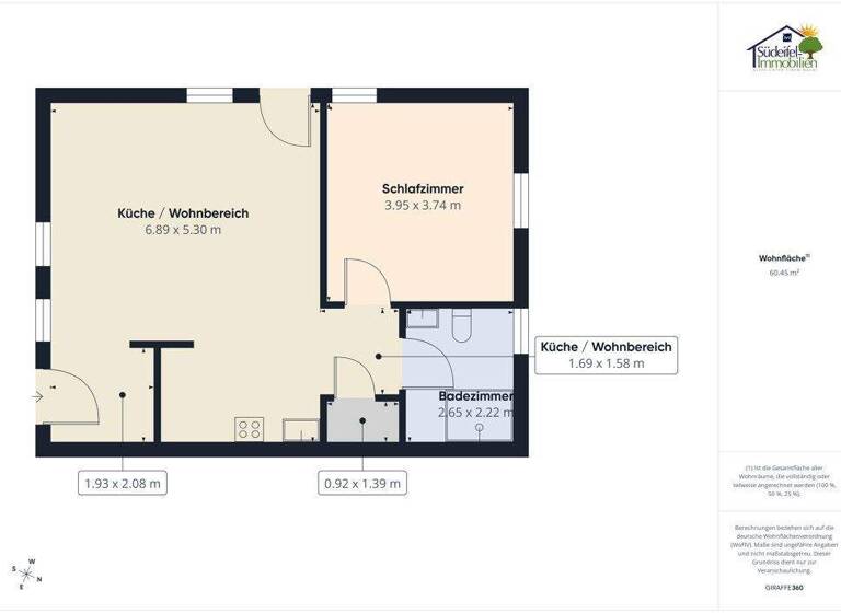 Wohnung zum Kauf 189.000 € 2 Zimmer 60 m² Prümzurlay 54668