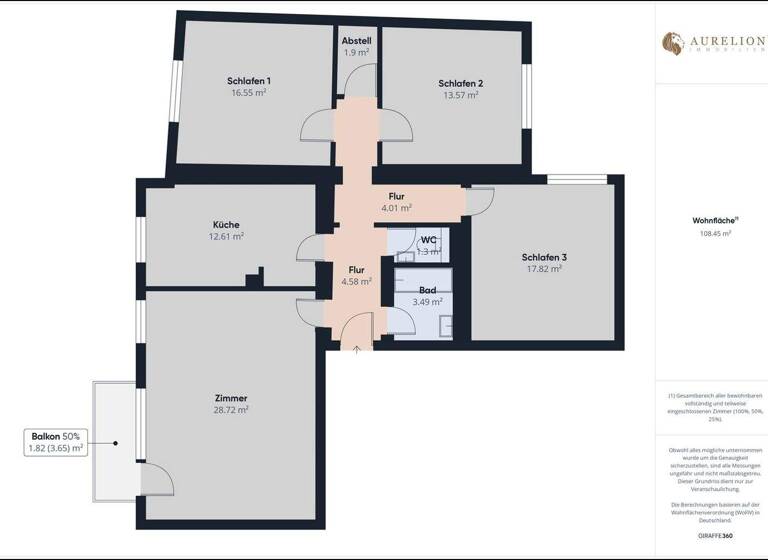 Wohnung zum Kauf provisionsfrei 365.000 € 4 Zimmer 111 m² 3. Geschoss Innenstadt Aschaffenburg 63739