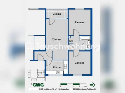 Wohnung zur Miete Tauschwohnung 725 € 3 Zimmer 70 m² Sasel Wandsbek 22149