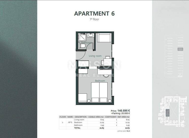 Wohnung zum Kauf 140.595 € 2 Zimmer 1. Geschoss Crikvenica 51260