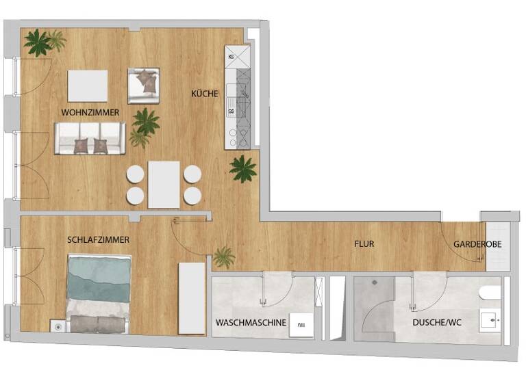 Wohnung zur Miete 739 € 2 Zimmer 61,6 m²<br/>Wohnfläche 2.<br/>Geschoss Hofgeismar Hofgeismar 34369