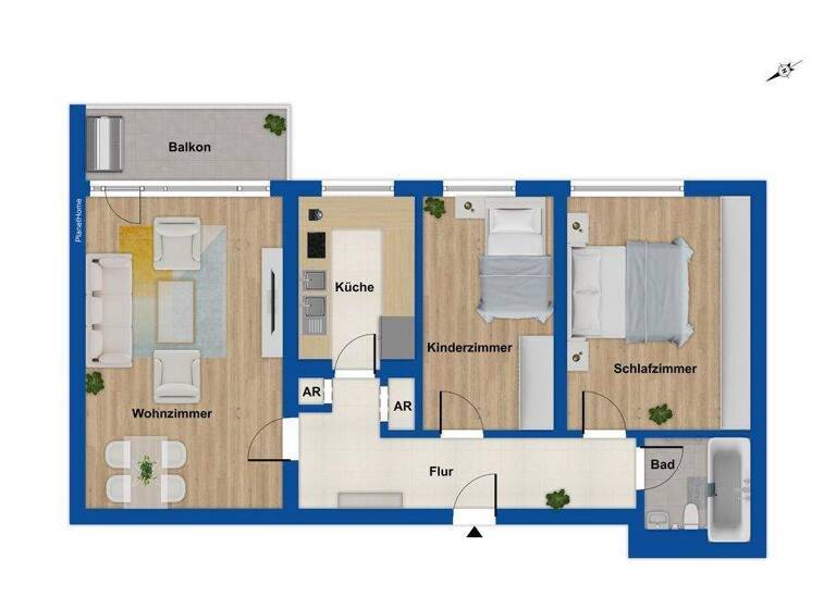 Wohnung zum Kauf 399.000 € 3 Zimmer 66,6 m² 1. Geschoss Thalk.Obersendl.-Forsten-Fürstenr.-Solln München 81477
