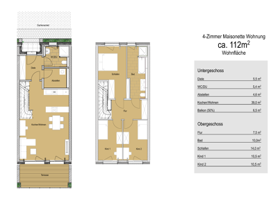 Maisonette zur Miete - Erstbezug 1.495 € 4 Zimmer 112 m² frei ab sofort Nicolaihöfe 9 Höchstadt Höchstadt a.d.Aisch 91315