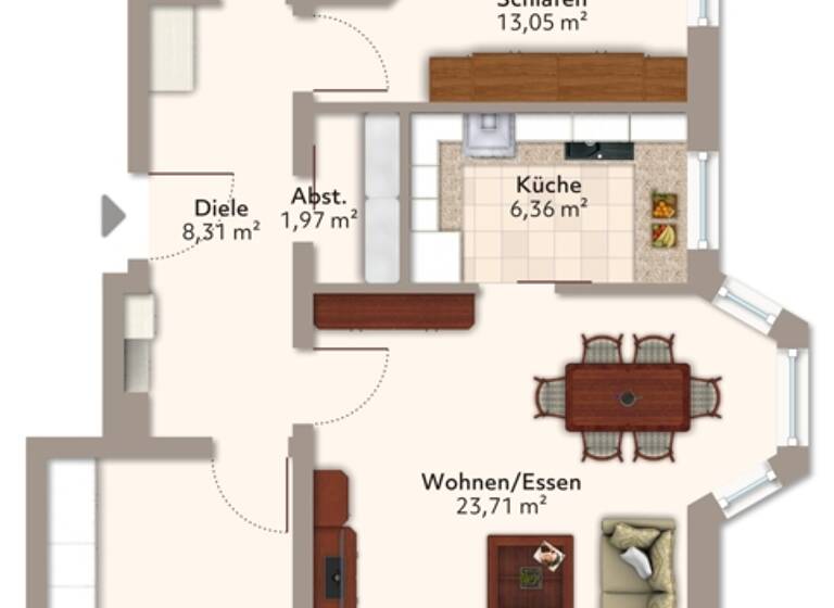 Wohnung zum Kauf 249.000 € 3 Zimmer 78,1 m²<br/>Wohnfläche 3.<br/>Geschoss Ruhstorf Ruhstorf an der Rott 94099