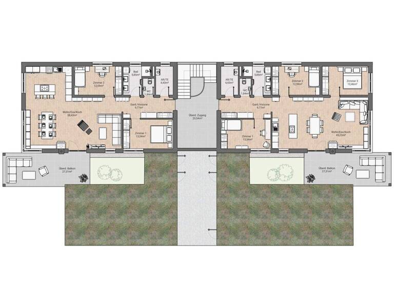 Wohnung zum Kauf - Erstbezug 429.000 € 3 Zimmer 106 m² 1. Geschoss Grafenstein 9131