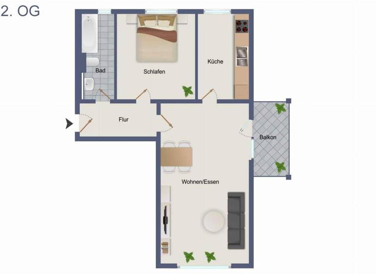 Wohnung zum Kauf 228.000 € 2 Zimmer 62 m² 2. Geschoss Zell Esslingen am Neckar 73730