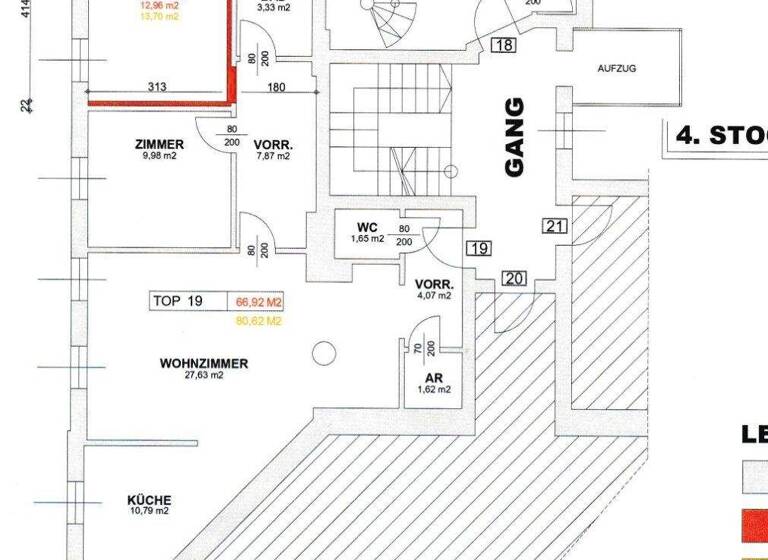 Wohnung zum Kauf 198.000 € 2,5 Zimmer 66,9 m² 4. Geschoss Muhrengasse Wien 1100