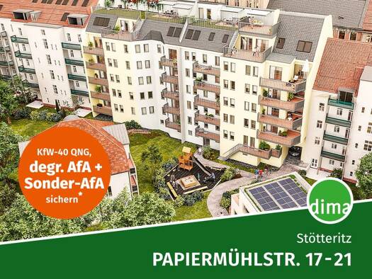 Wohnung zum Kauf - Neubau 454.000 € 3 Zimmer 81,8 m² EG frei ab sofort Papiermühlstraße Stötteritz Südost 04299