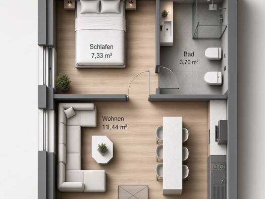 Wohnung zur Miete 550 € 1,5 Zimmer 22 m² frei ab 01.11.2026 Singen Singen (Hohentwiel) 78224