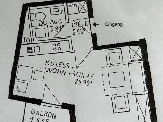 Wohnung zur Miete 650 € 1 Zimmer 35 m² Geschoss 1/2 frei ab 01.08.2026 Bad Aibling 83043