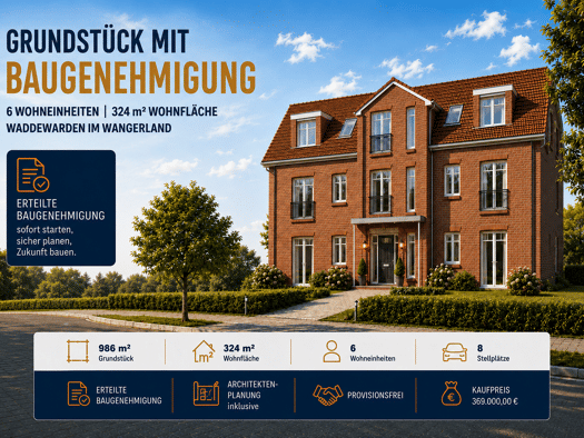 Grundstück zum Kauf provisionsfrei als Kapitalanlage geeignet 369.000 € 986 m² Grundstück Waddewarden Wangerland 26434