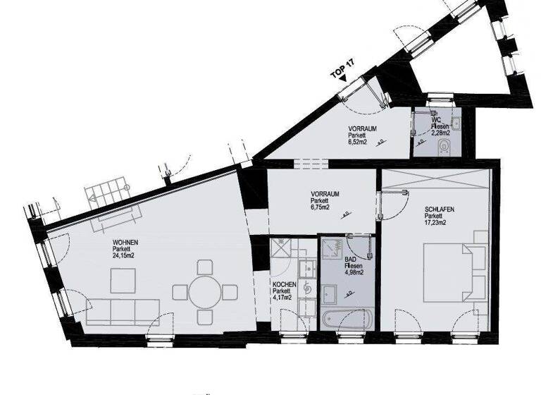 Wohnung zur Miete 661 € 2 Zimmer Waldegg Linz 4020