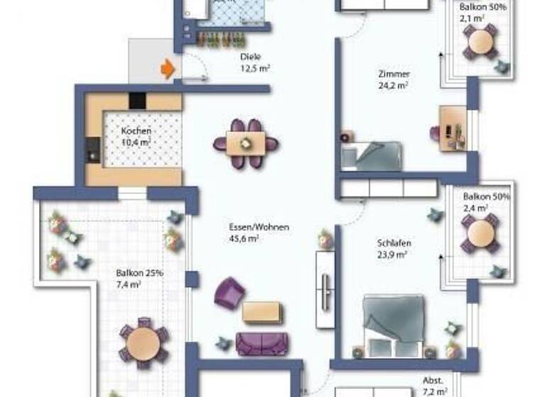 Wohnung zum Kauf provisionsfrei 1.150.000 € 4 Zimmer 164,9 m²<br/>Wohnfläche Dachgeschoss, 3.<br/>Geschoss ab sofort<br/>Verfügbarkeit Ellmosener Wies 15a Bad Aibling Bad Aibling 83043