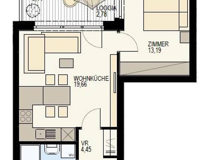 Wohnung zum Kauf - Erstbezug 449.600 € 2 Zimmer 44,6 m² 3. Geschoss frei ab 01.12.2026 Wien / Wien 3., Landstraße 1030