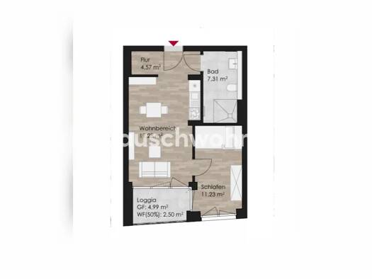 Wohnung zur Miete Tauschwohnung 685 € 2 Zimmer 45 m² 2. Geschoss Geist Mitte-Süd 48153