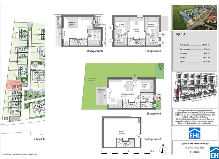 Reihenmittelhaus zum Kauf - Erstbezug 449.100 € 4 Zimmer 104,8 m² Waldstraße St. Pölten 3100