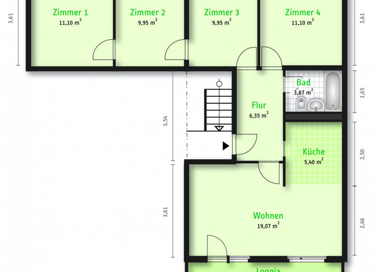 Wohnung zur Miete 551 € 5 Zimmer 78,2 m² 3. Geschoss Carl-Schorlemmer-Ring 25 Nördliche Neustadt Halle 06122