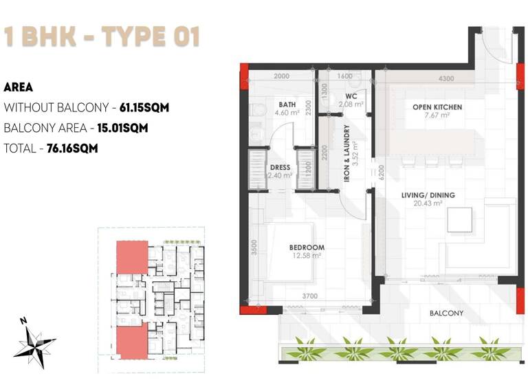 Wohnung zum Kauf - Erstbezug provisionsfrei 335.368 € 2 Zimmer 61,2 m² Dubai